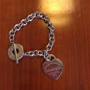 Tiffany and Co. Authentic Heart Charm Bracelet